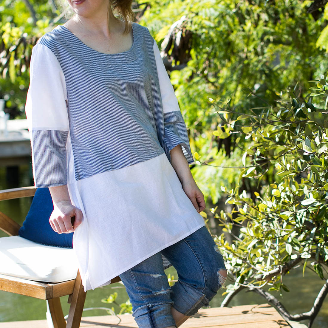 Cool Womens Striped Blue Tunic