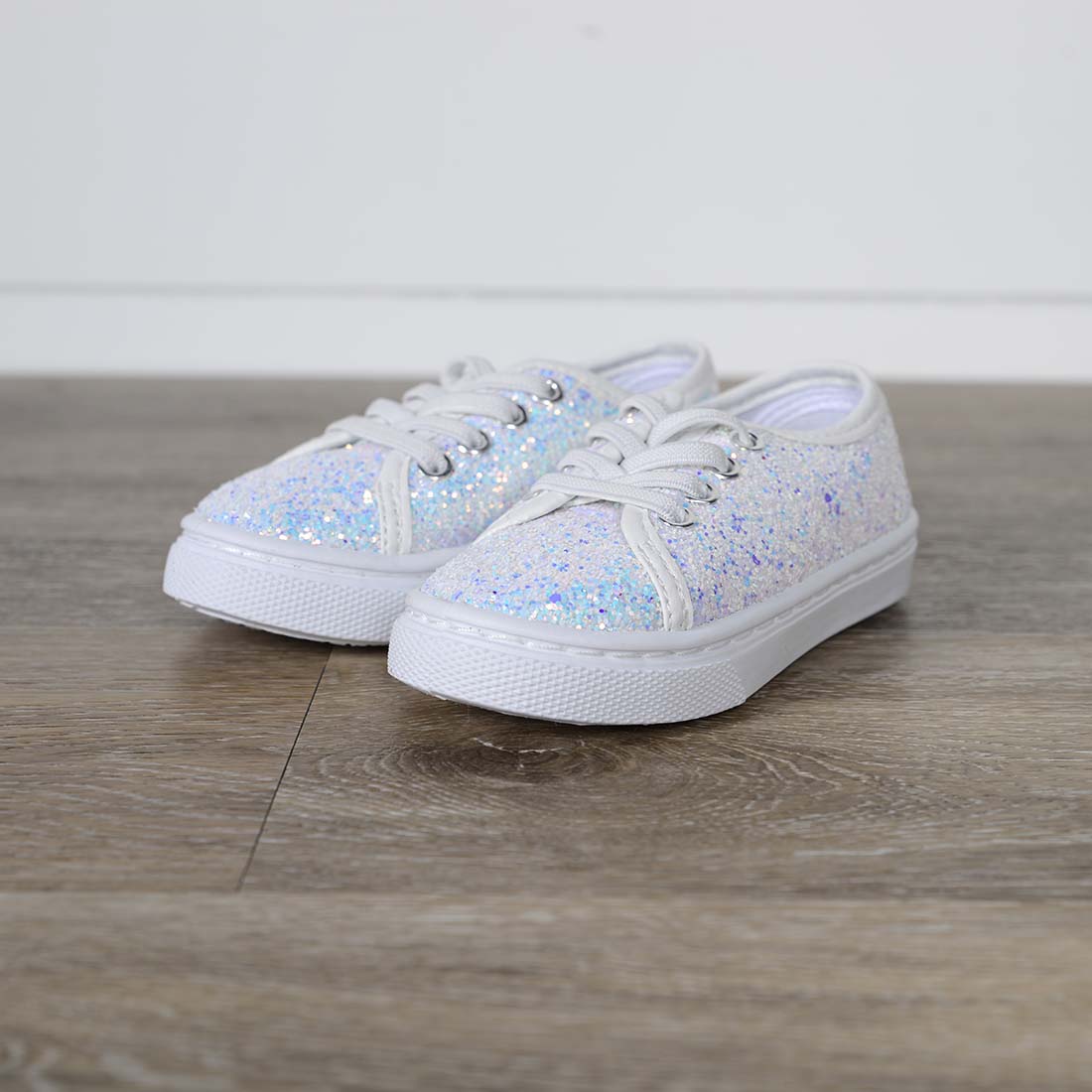 white sequin sneakers