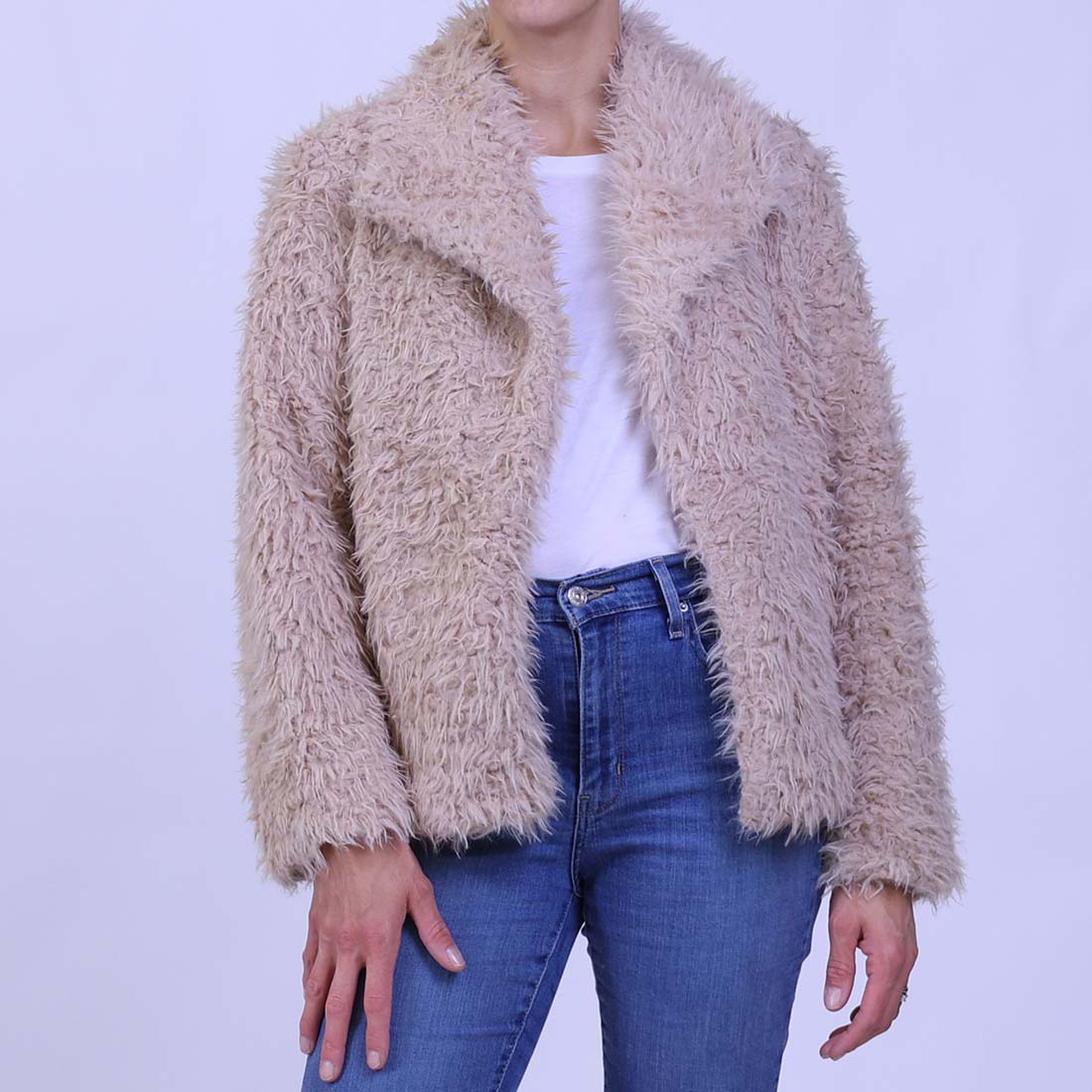 tan fluffy jacket