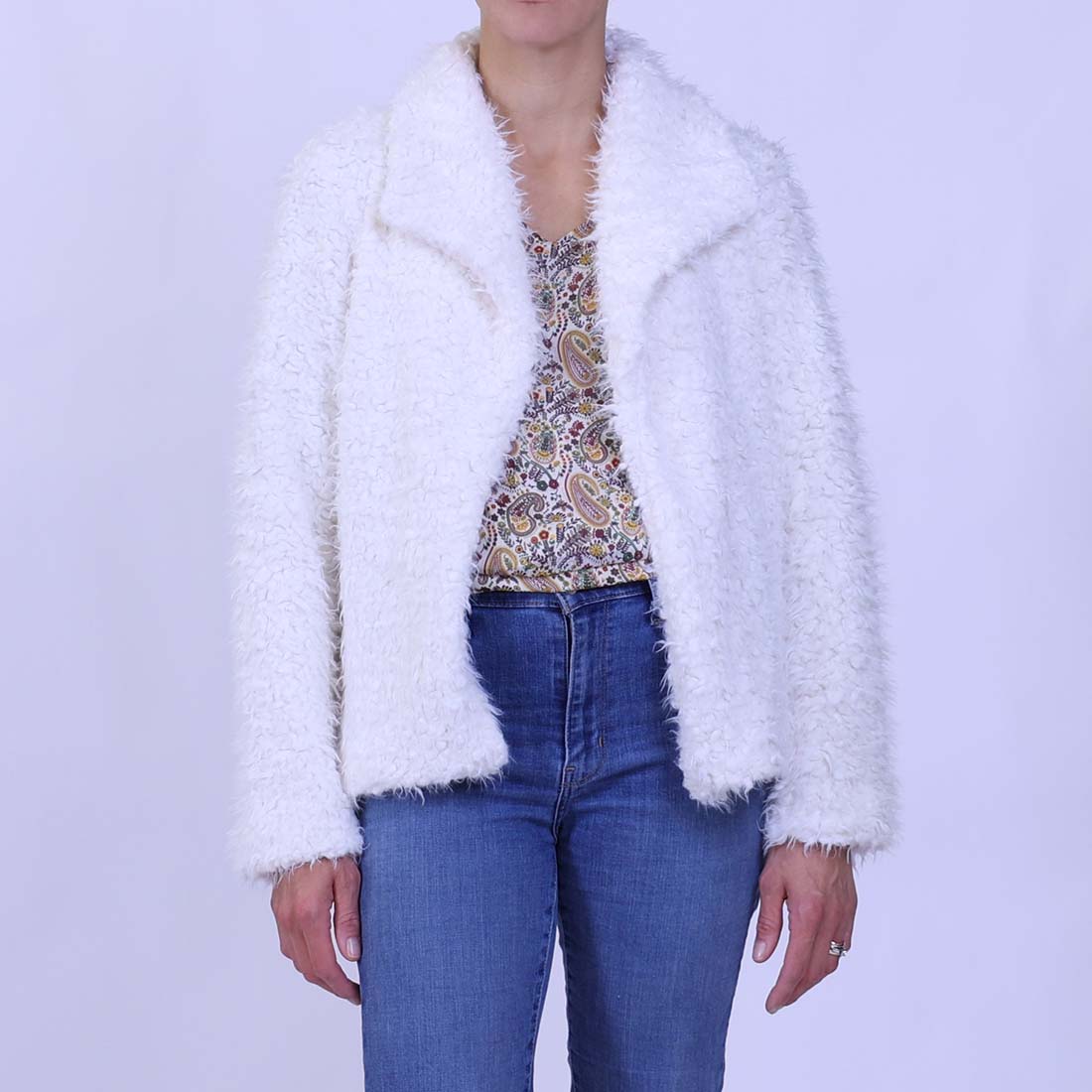 ivory faux fur jacket